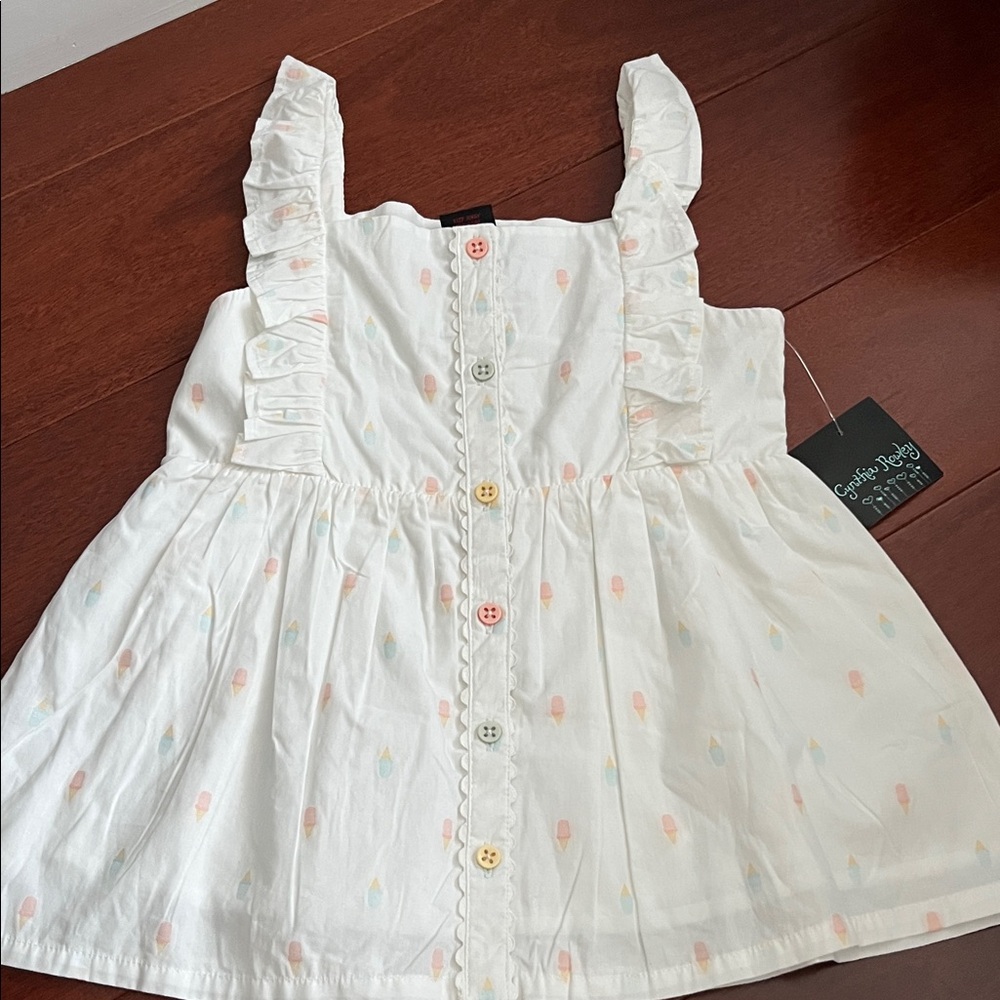 Cynthia Rowley White Top with Pastel Details